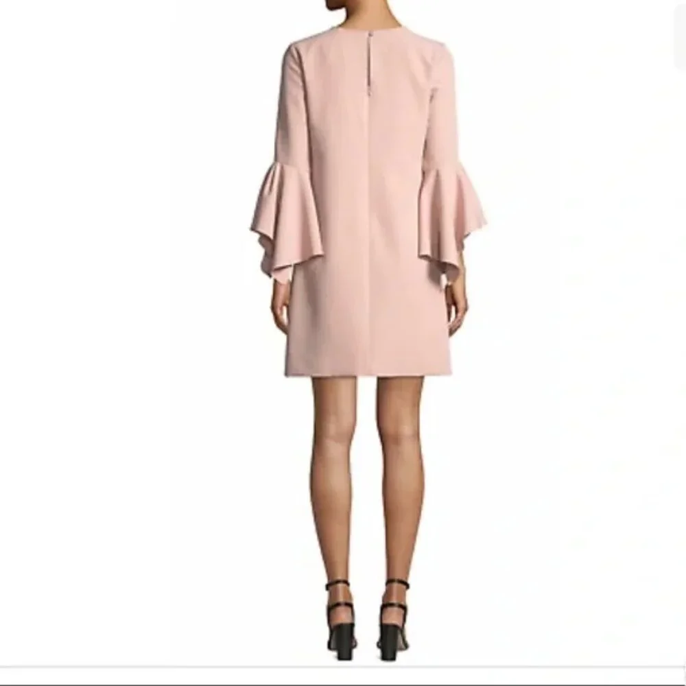 Milly Rachel Italian Cady Bell-Sleeve Shift Dress Blush Pink Size‎ 8